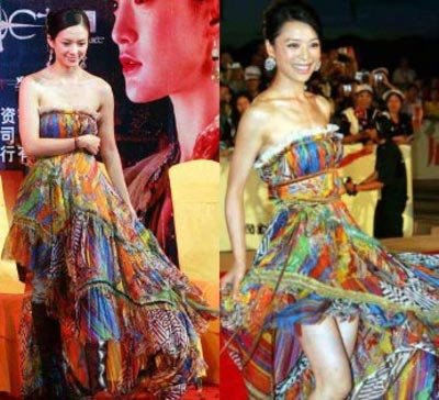 图文:女明星撞衫不停歇--章子怡vs张静初