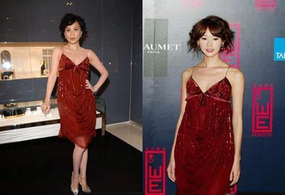图文:女明星撞衫不停歇--刘嘉玲vs林志玲