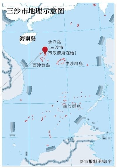 三沙市是我国对海南省西沙群岛,中沙群岛,南沙群岛的岛礁及其海域行政