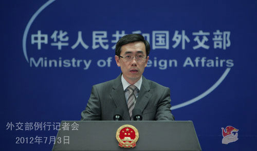 2012年7月3日,外交部发言人刘为民主持例行记者会。 2012年7月3日,外交部发言人刘为民主持例行记者会。