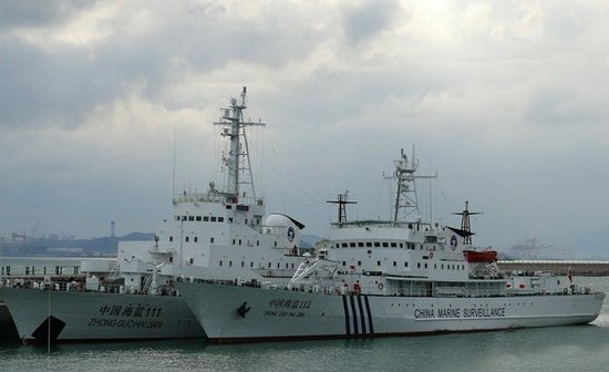 海监111船首赴钓鱼岛巡航 原为海军破冰船(图)