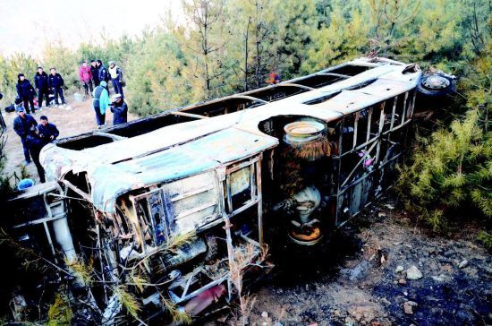 2月1日晚10时许,一辆从河北衡水霸州市开往甘肃宁县的客车在宁县城郊坠入山沟起火,造成18名返乡务工人员遇难。 2月1日晚10时许,一辆从河北衡水霸州市开往甘肃宁县的客车在宁县城郊坠入山沟起火,造成18名返乡务工人员遇难。