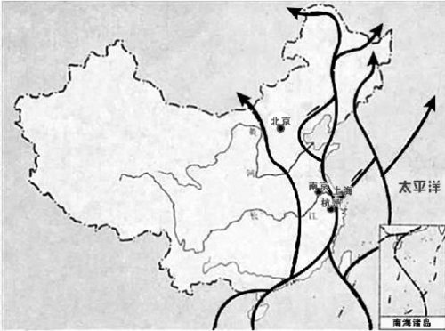 候鸟南北迁徙路线路。陈海伟制图。