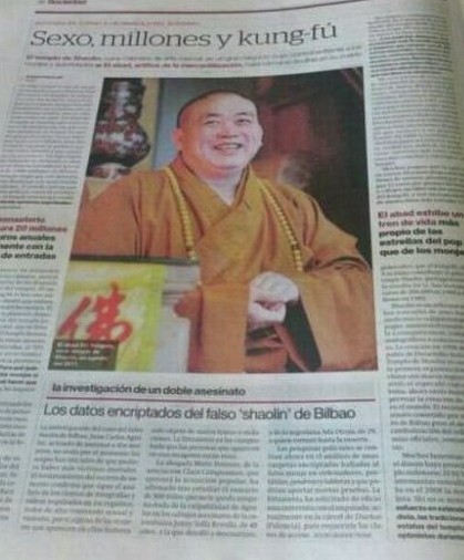 近日西班牙大报《periodico》爆料,河南少林寺主持释永信的幸福生活,北京大学生情人,私生子在德国,海外账户3亿。释永信,俗姓刘,名应成,法名永信。现任少林寺方丈、中国佛教协会副会长、河南省佛教协会会长。