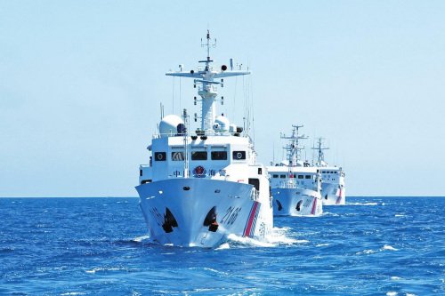 中国海警局首次组织编队演练 2机4船高效协同