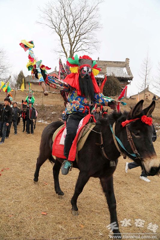 天水在线2014年第六号行动:走进太石村拍马社火(图)