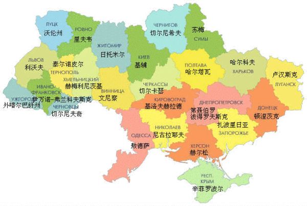 原文配图:乌克兰地图.