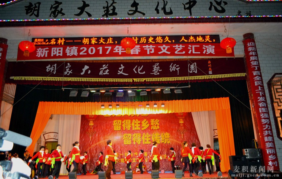 8日(农历正月十二日)晚,新阳镇2017年春节文艺汇演在新阳镇胡大村举行