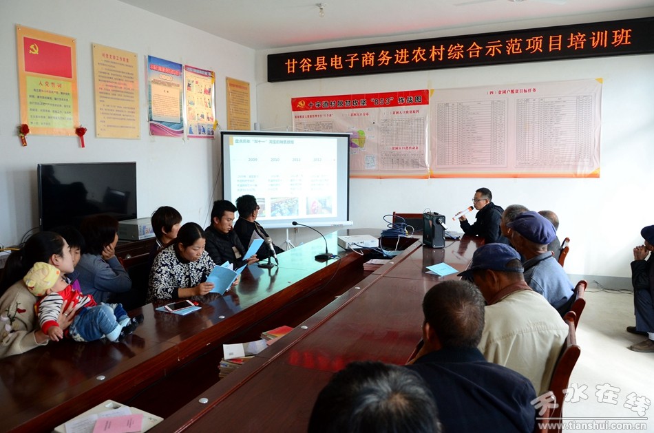 天水在线在甘谷县新兴镇十字道村举办电商培训