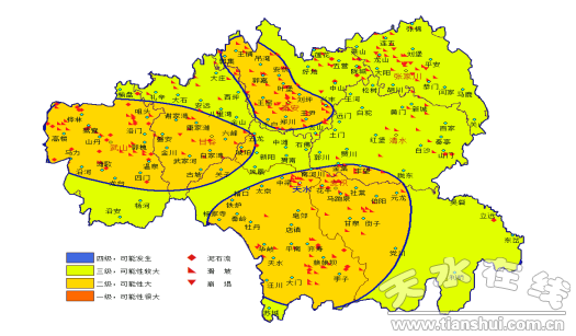 天水市发布地质灾害ii级(橙色)气象风险预警(图)